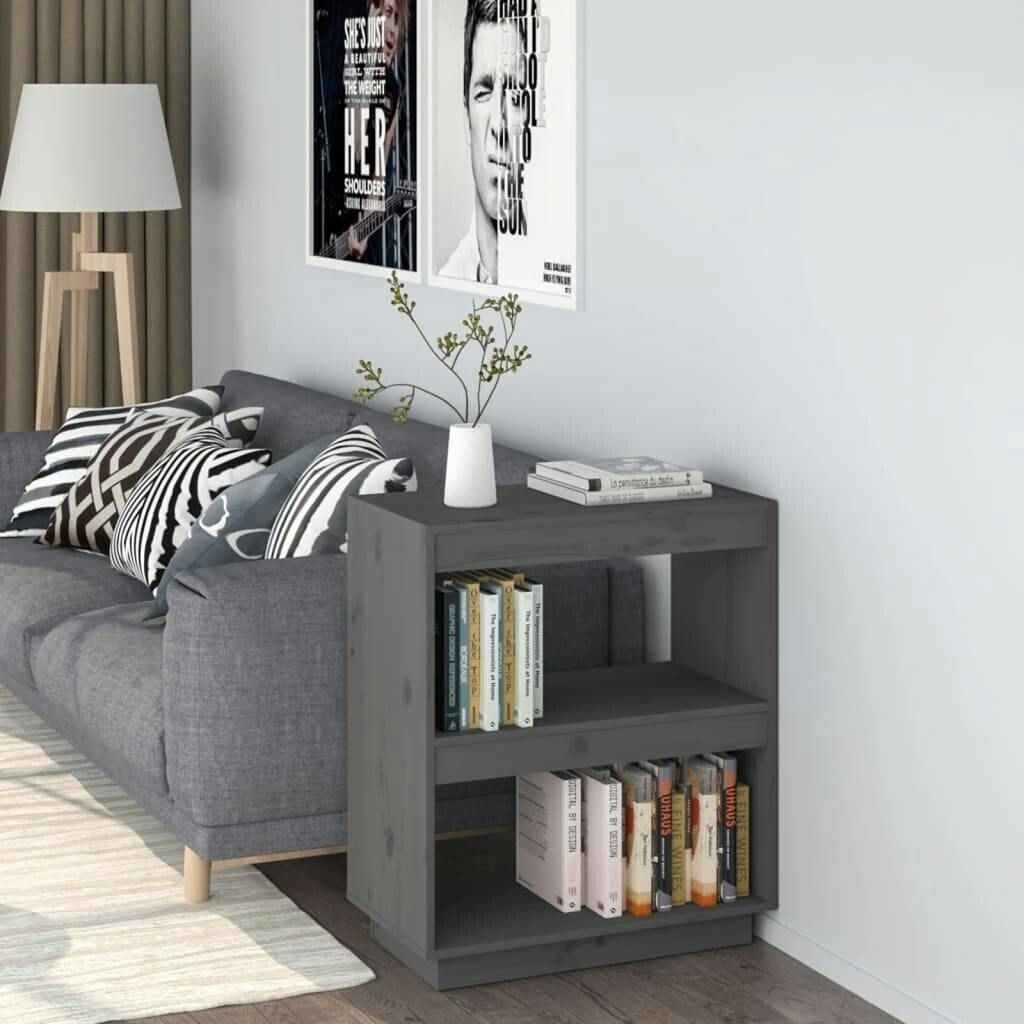 vidaXL Bookcase Gray 60x35x71 cm Solid Pine Wood - 810861