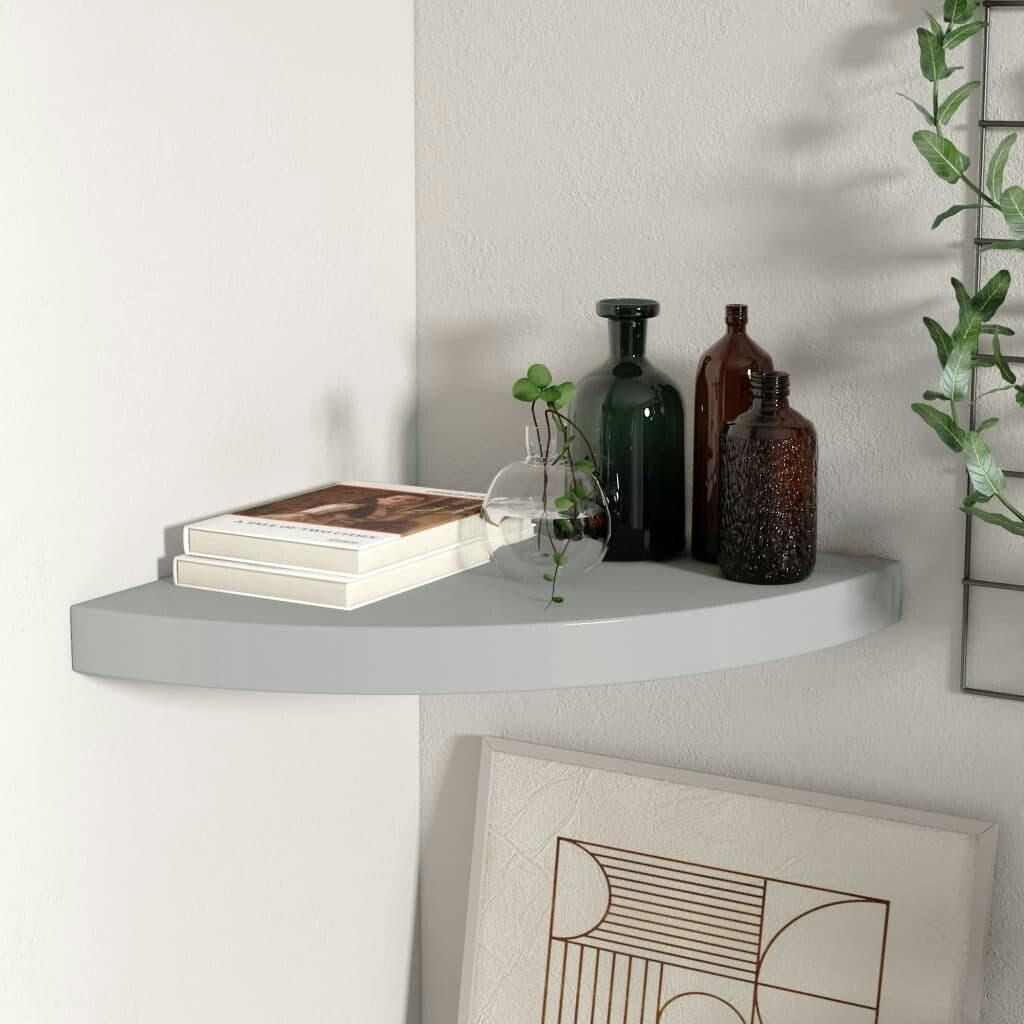 vidaXL Corner floating shelf gray 35x35x3.8 cm MDF - 323922