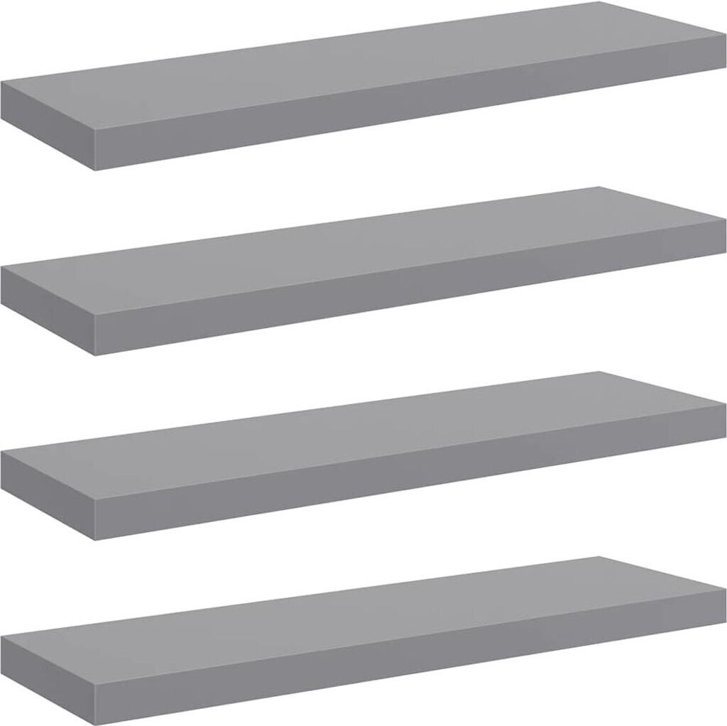 vidaXL Schweberegale 4 Stk. Grau 80x23,5x3,8 cm MDF - 323858