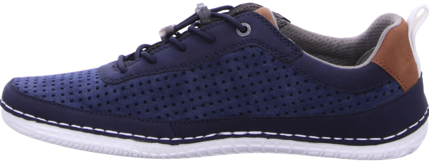 Bugatti Sporty sneaker with Soft Fit function elastic laces dark blue cognac