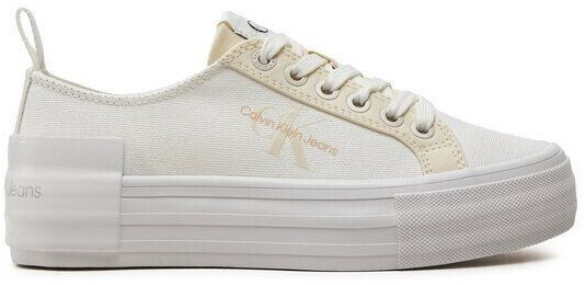 Calvin Klein Sneakers Bold Vulc Flatf Low Lace Mix Mtl YW0YW01465 Écru
