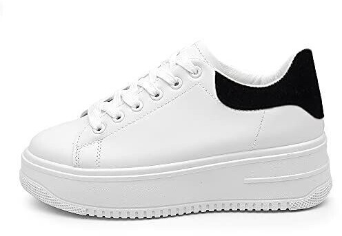 IF Casual Platform Zeppa Alta 677 sports shoes white silver