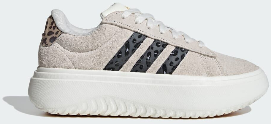Adidas Grand Court Platform off white/carbon/matte gold