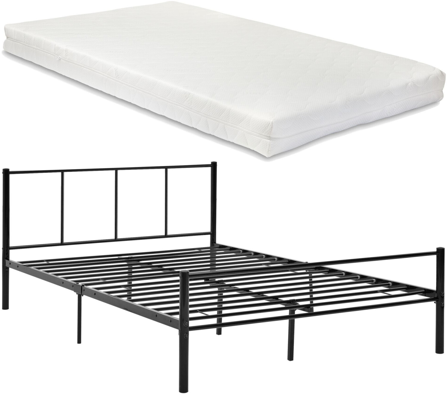 en.casa Laos 140x200cm with Mattress Black