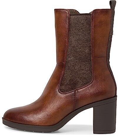 Jana Shoes with block heel made of synthetic leather wide fit H extra wide brown