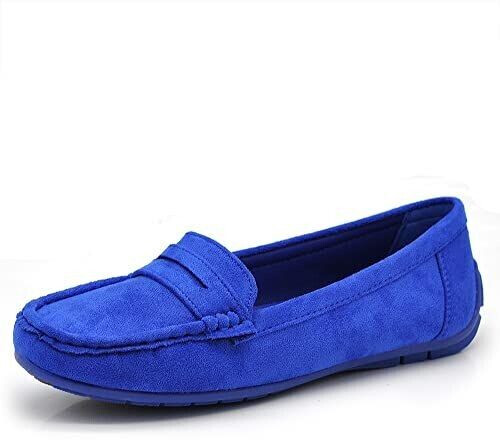 IF Slip On Loafers Moccasins Women with Rhinestones Pietri Suede 7137 bluette 245