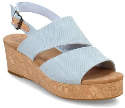 TOMS Shoes Claudine Wedge Sandal denim pastel blue