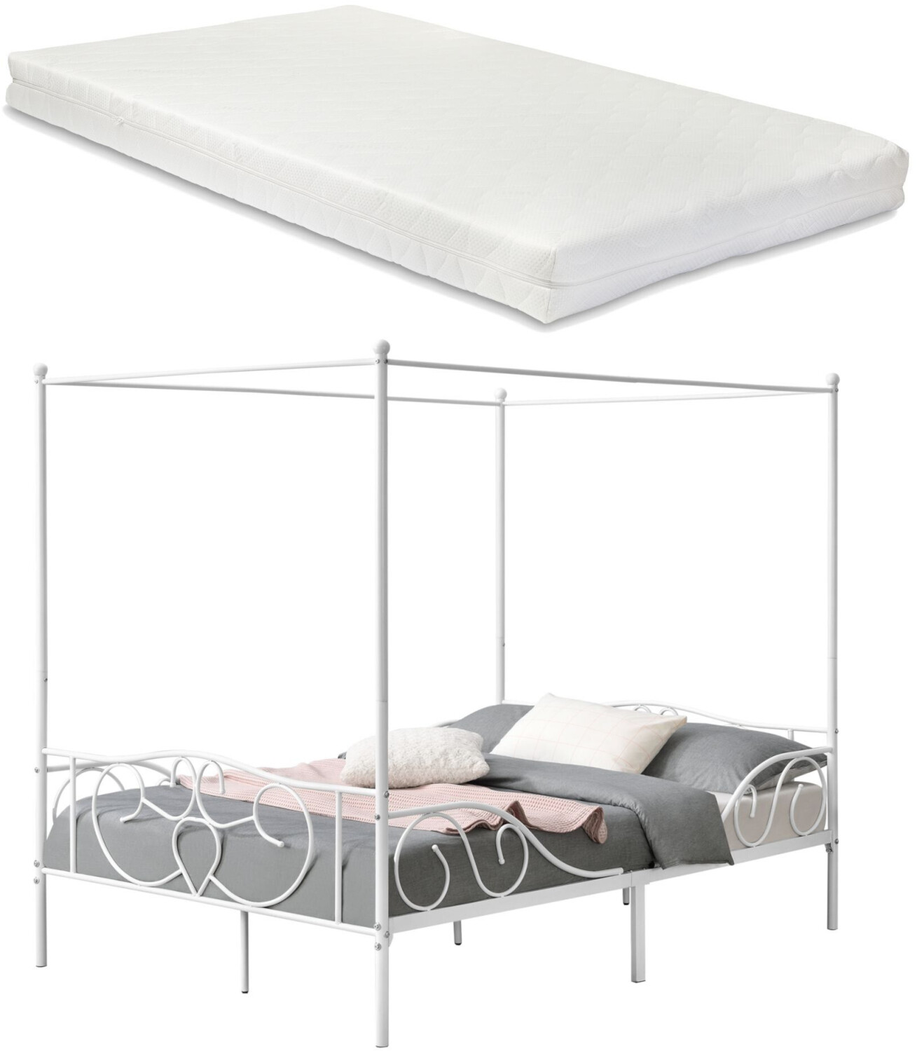 en.casa Finström 140x200cm with Mattress White