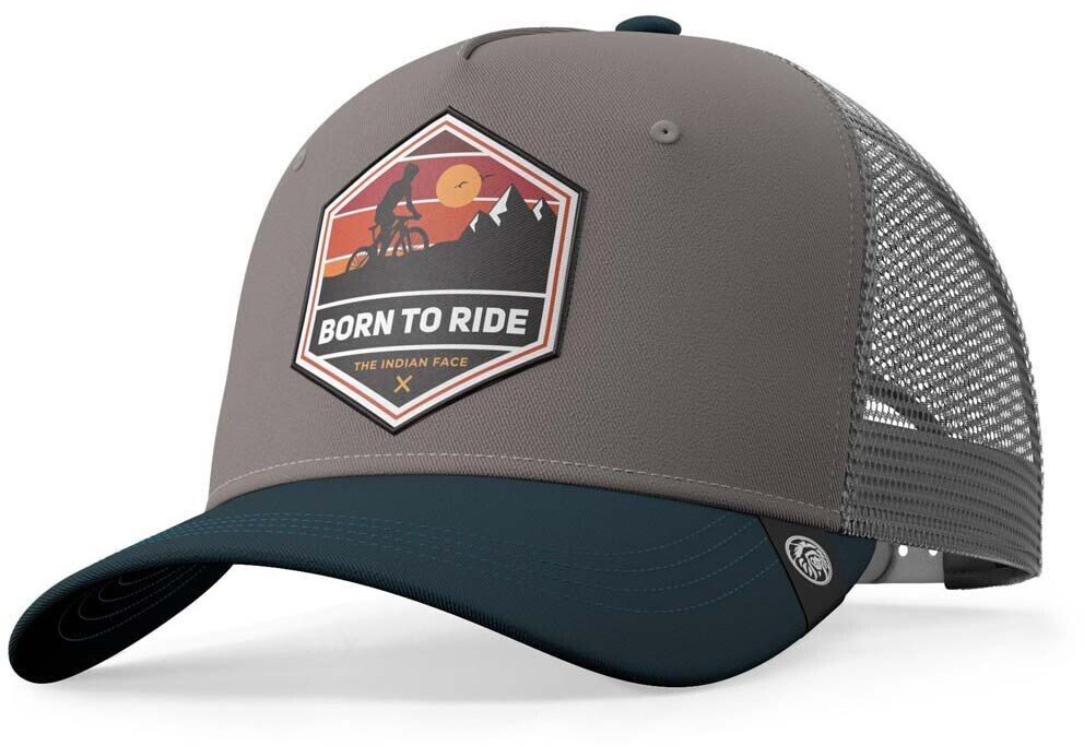The Indian Face Born To Ride Trucker Cap Man (03-012-10) grey