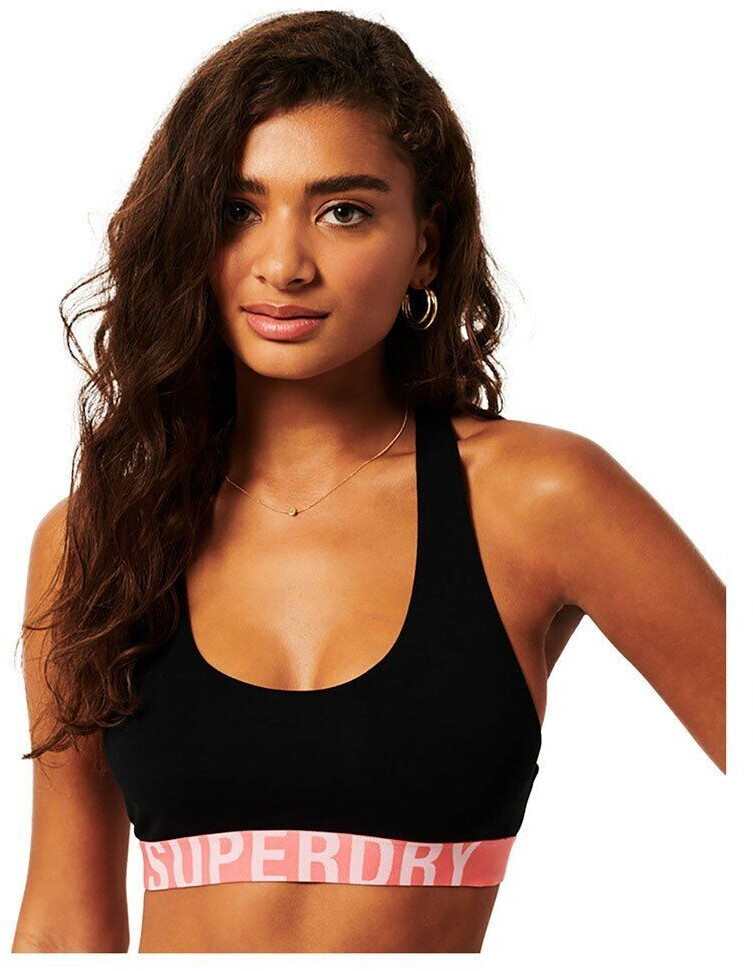 Superdry Large Logo Crop Lette Bra (W3110356A) black