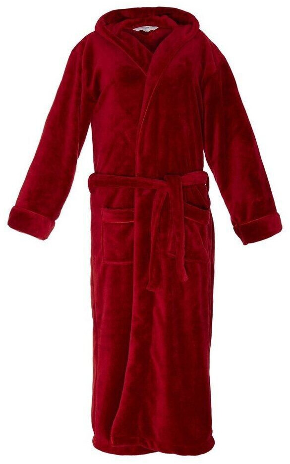 Lumaland Luxury bathrobe with hood red
