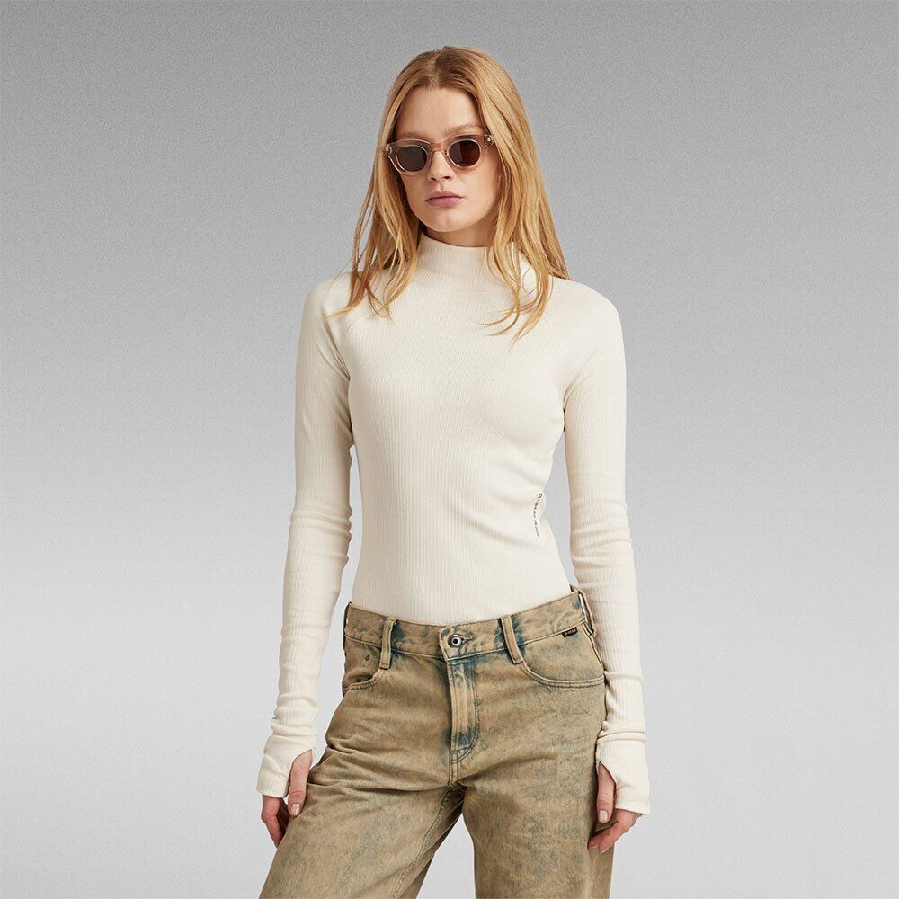 G-Star Long Sleeve High Neck T-shirt (D23339-D289) beige