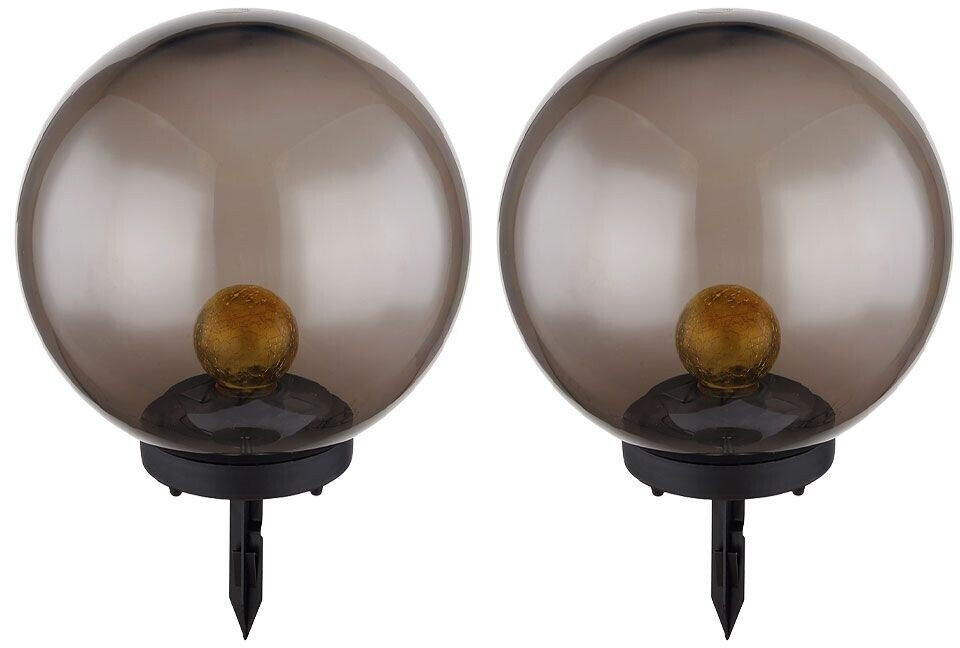 ETC Shop LED Solar Light Globe 25cm Set of 2 crackle