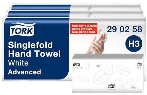 Tork Advanced C&C H3 Paper towels 2-ply white Z-fold (3750 pcs.)