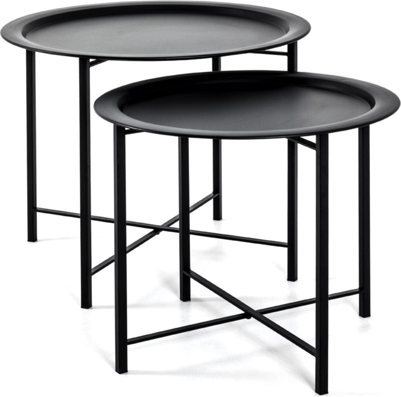 HAKU Coffee table + side table coffee table set of 2 63x63x48.5 cm black