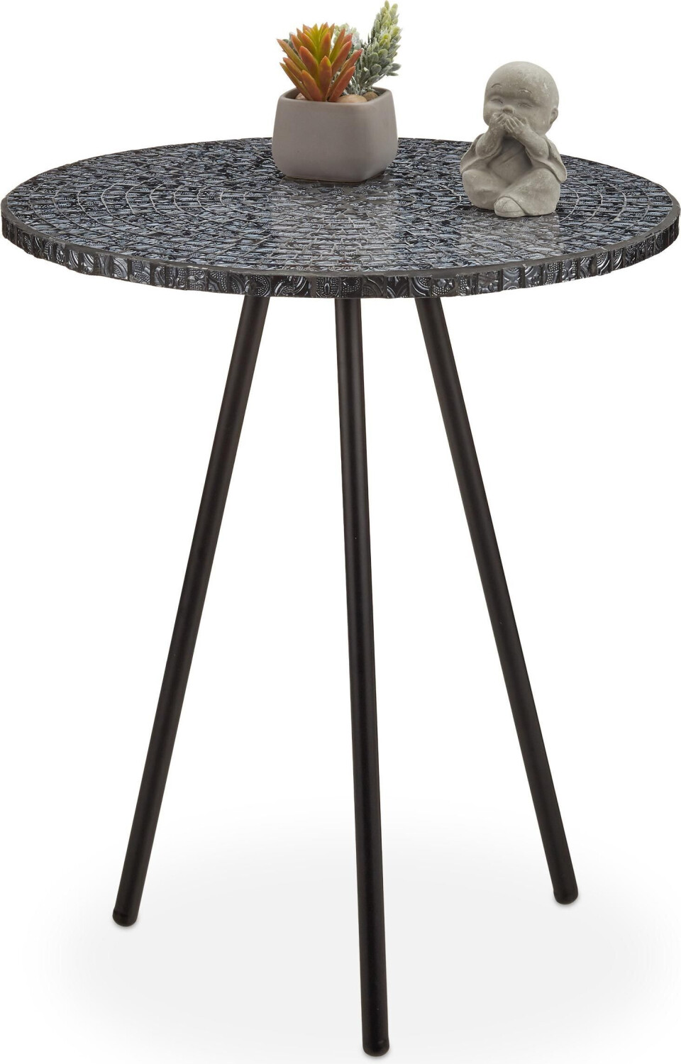 Relaxdays Coffee table + side table 41x41x50 cm black