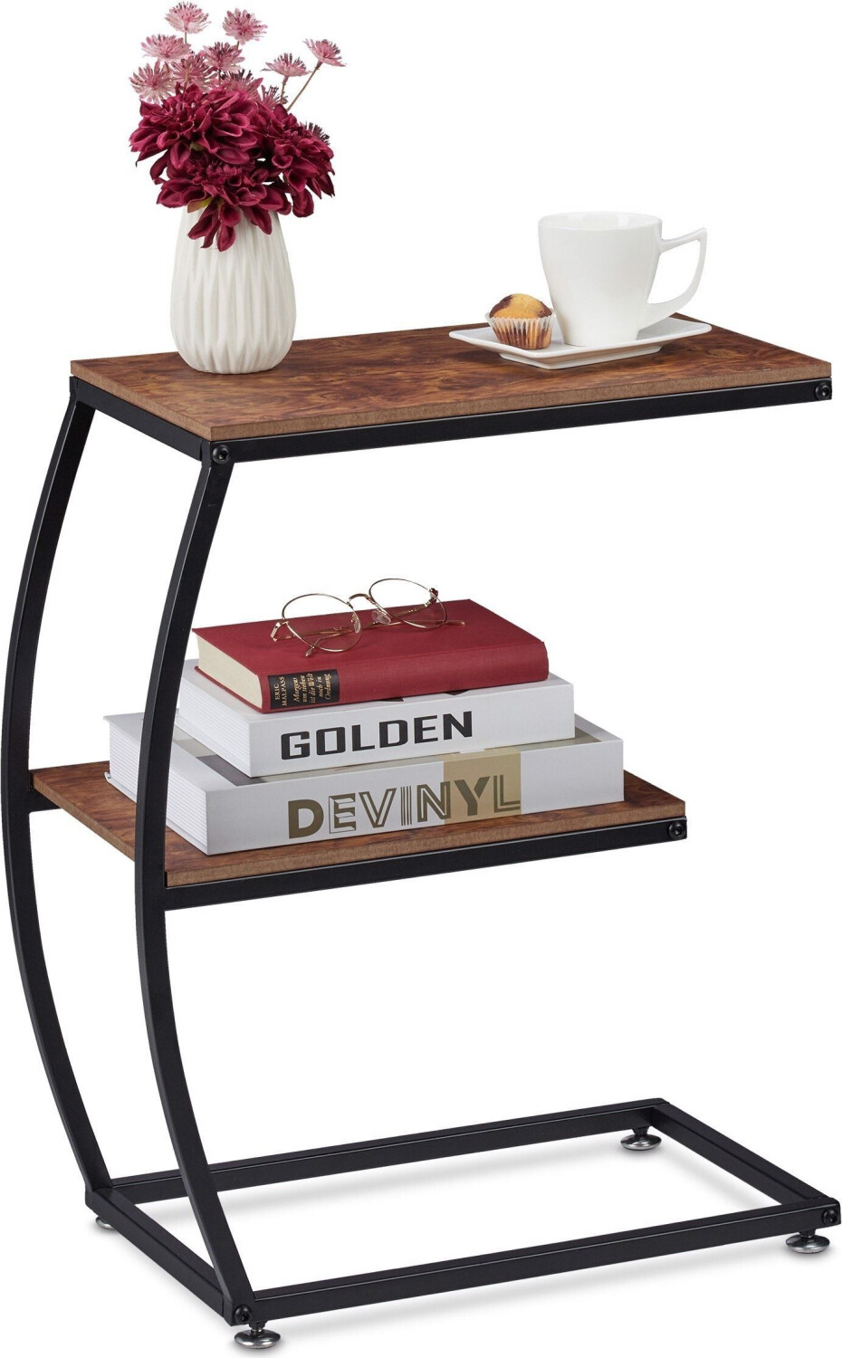 Relaxdays Coffee table + side table 47.5x25x57.5 cm brown