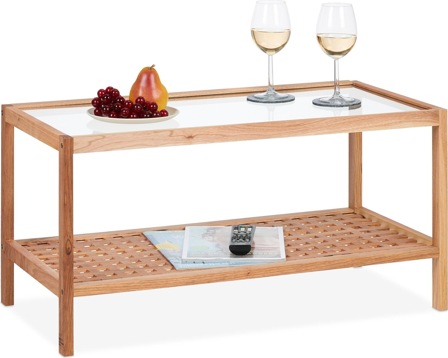 Relaxdays Coffee table + side table 80x40x40 cm brown