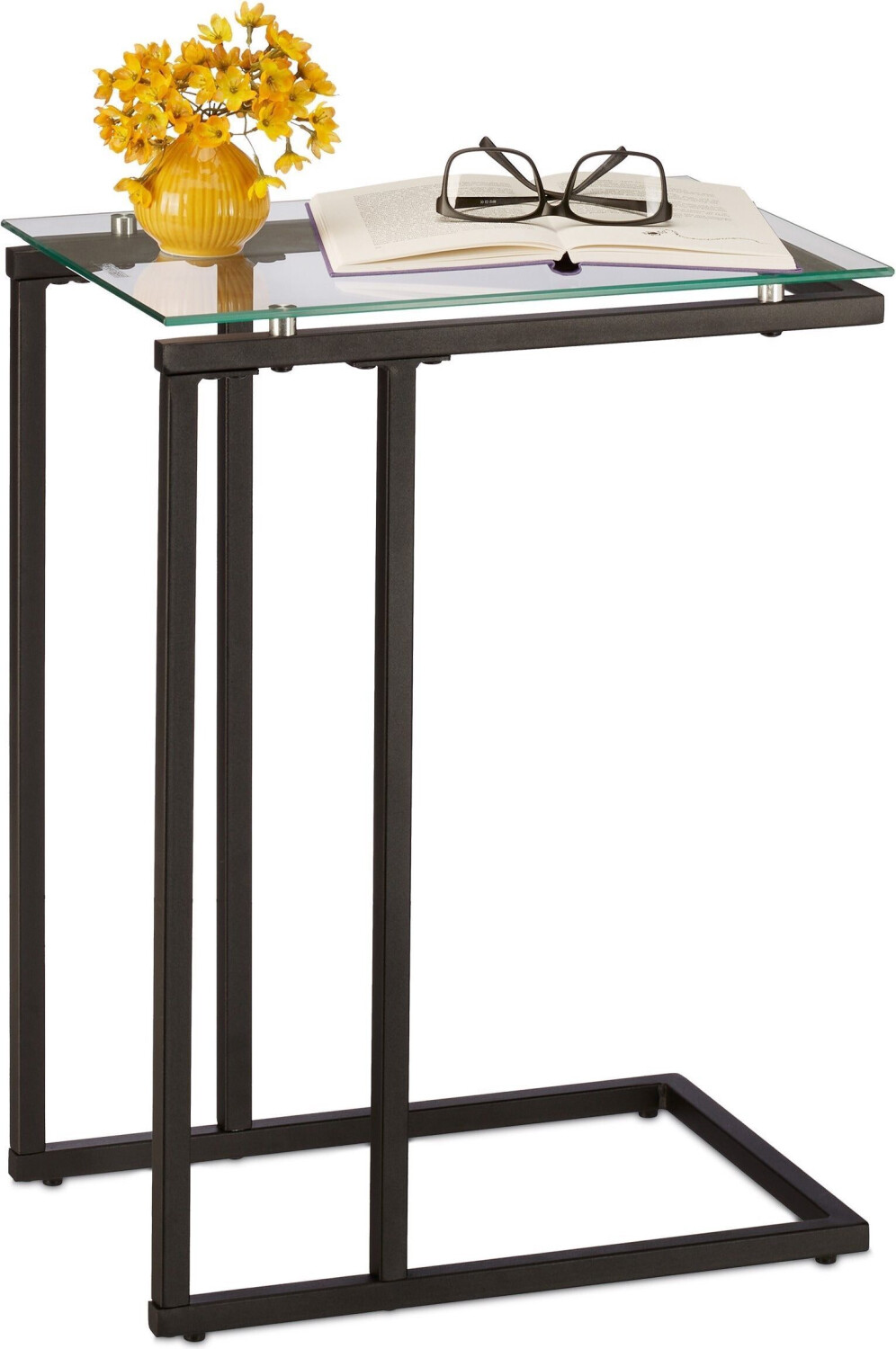 Relaxdays Coffee table + side table 30x45x60 cm black