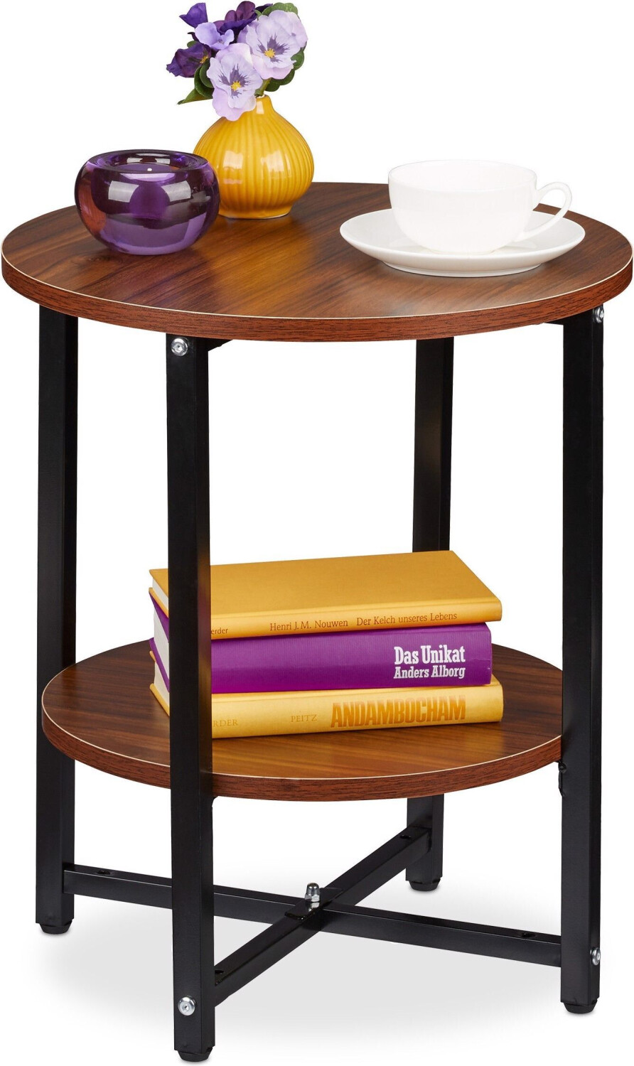 Relaxdays Coffee table + side table 40x40x48 cm black