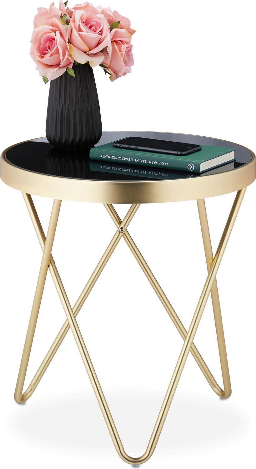 Relaxdays Coffee table + side table Ø42x46 cm gold