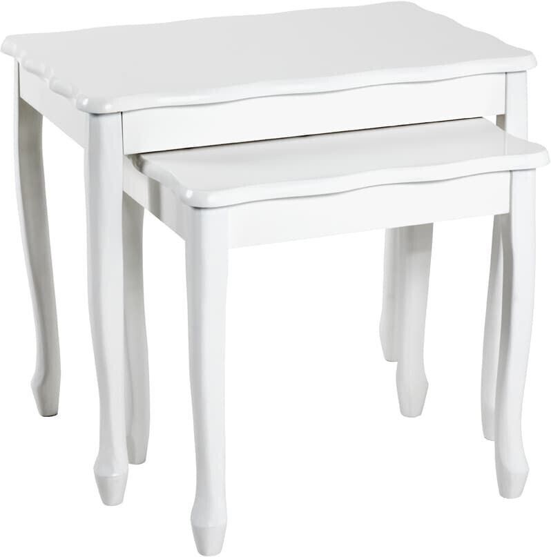 HAKU Coffee table + side table set of 2 56x41x36 cm beige-white