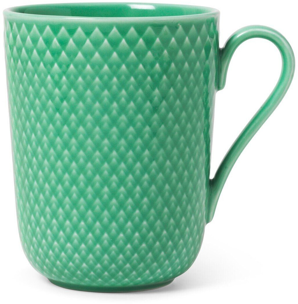 Lyngby Porcelæn Rhombe cup with handle 33cl green