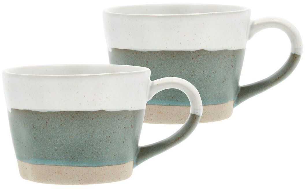 Villa Collection Evig cup with handle 30 cl pack of 2 green and white