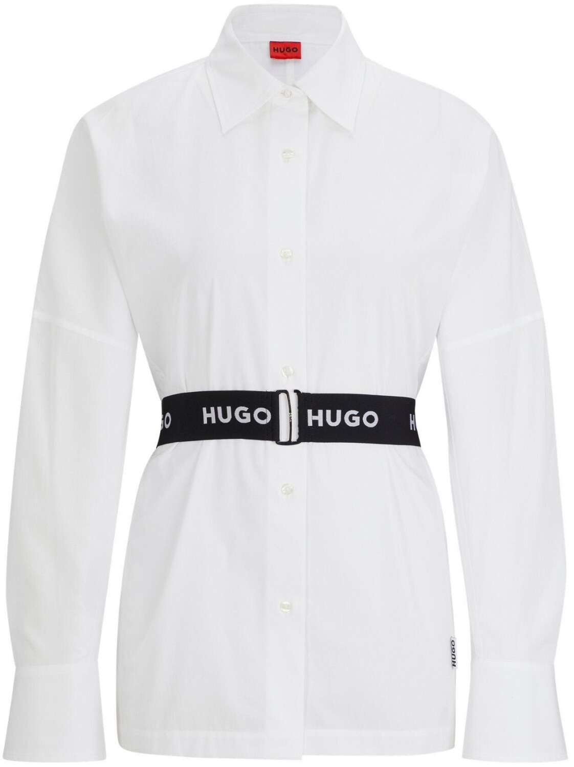 Hugo Boss Regular-fit blouse with elasticated logo belt (50506904) white