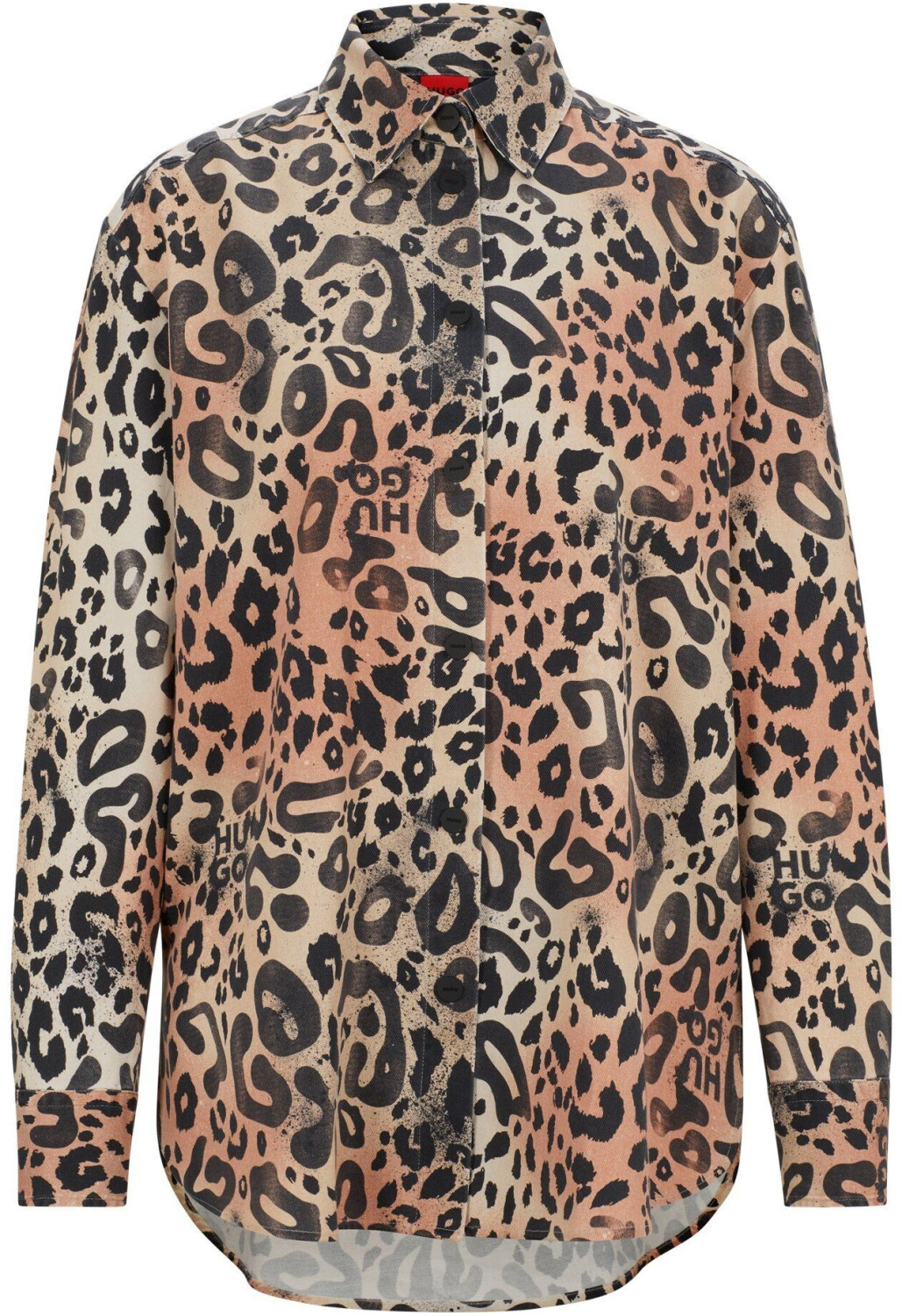 Hugo Boss Oversized twill blouse with leopard print (50518005)