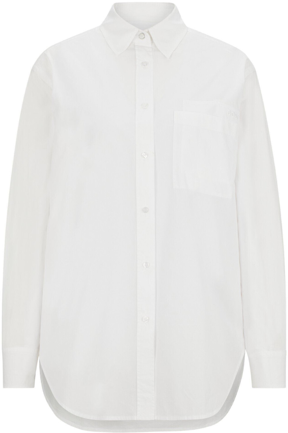 Hugo Boss Long relaxed-fit blouse in cotton poplin (50521145) white