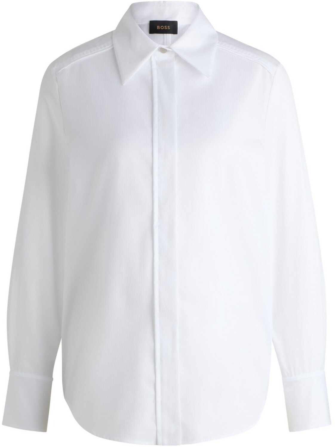 Hugo Boss Striped cotton blouse with concealed button placket (50522098) white