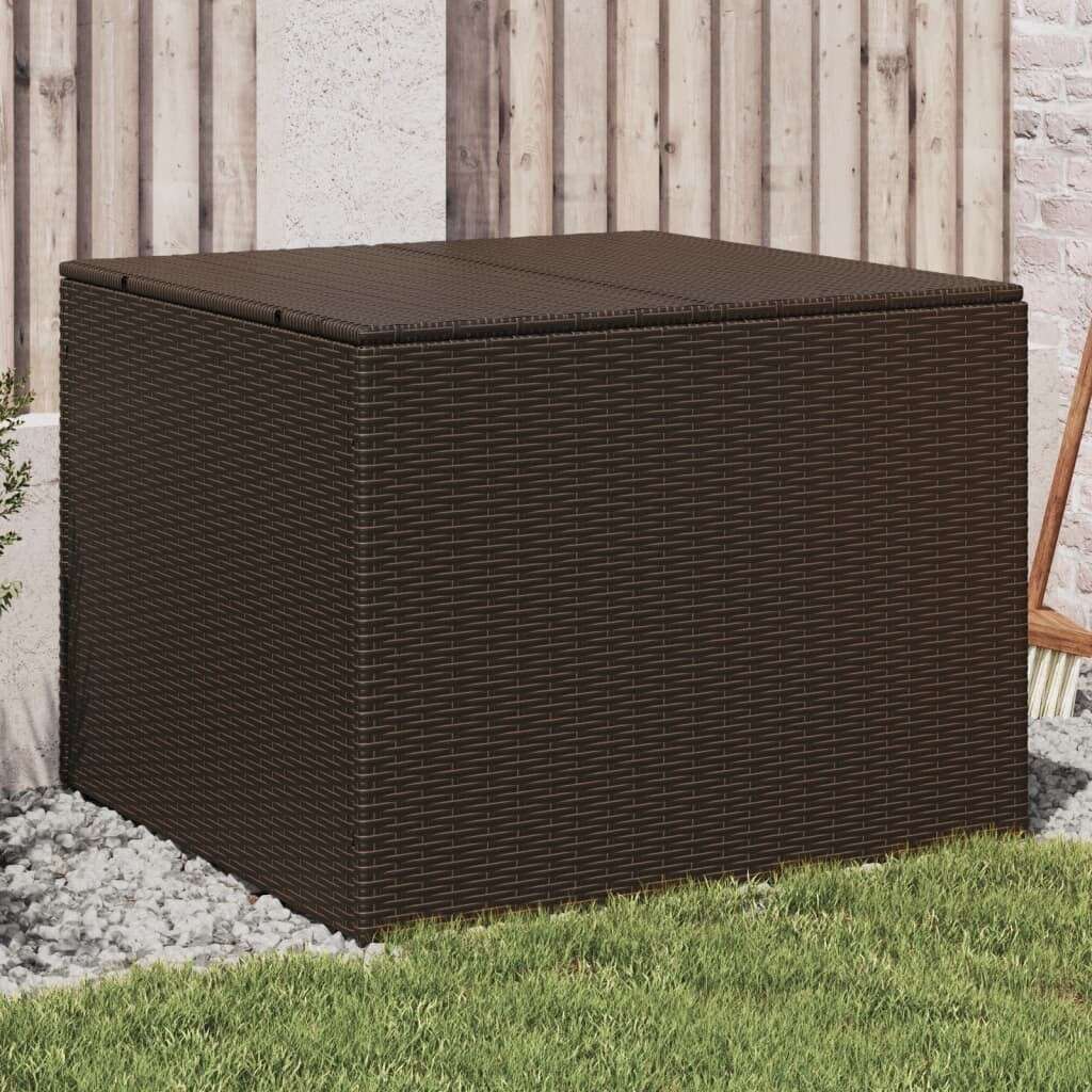 vidaXL Gartentruhe 291L Poly Rattan Braun