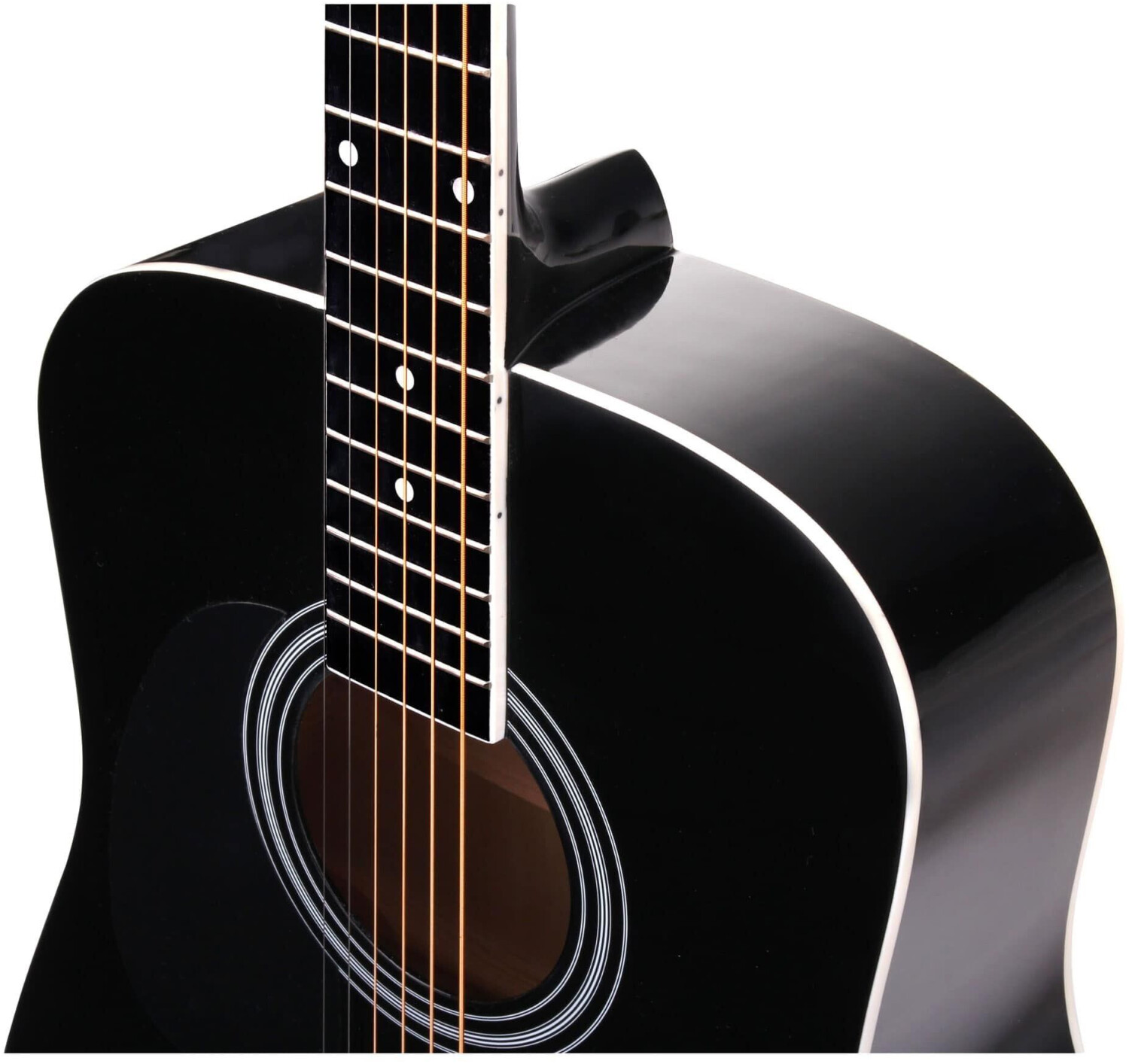 Classic Cantabile Left handed western guitar Starter-SET incl. 5-part accesory set black (WS-10BK-LH-Set)