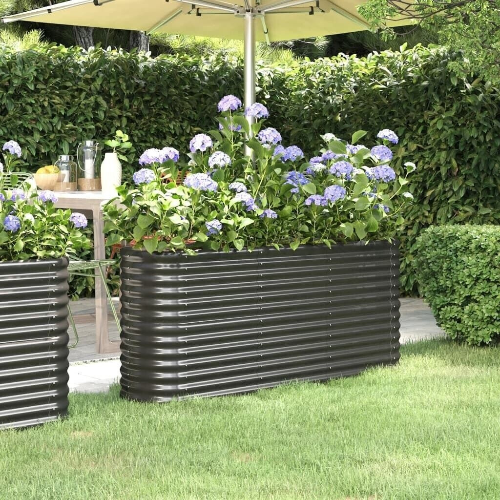 vidaXL Raised bed Powder-coated steel 152x40x68cm anthracite
