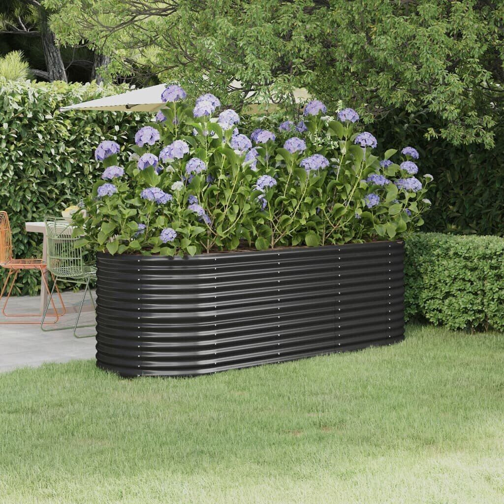 vidaXL Raised bed Powder-coated steel 224x80x68cm anthracite