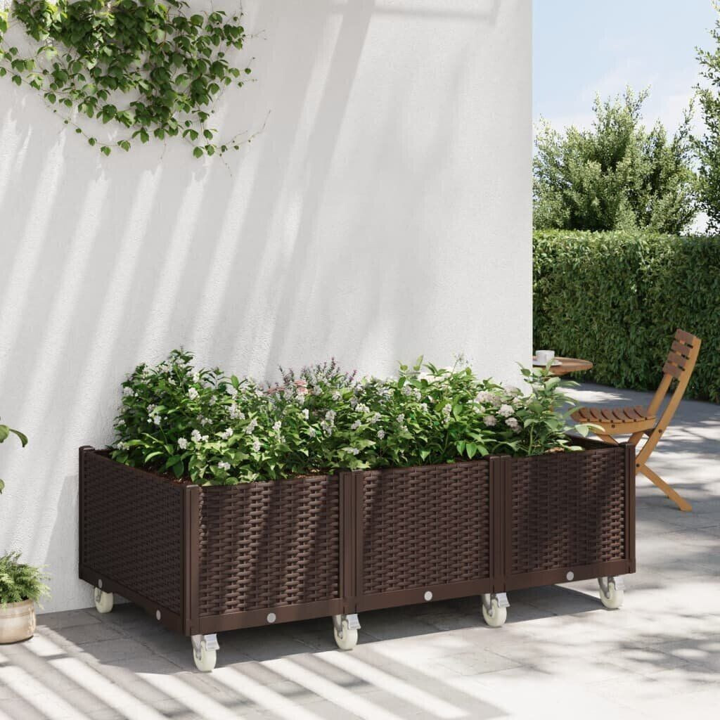 vidaXL Planter box with castors 150x80x54cm PP
