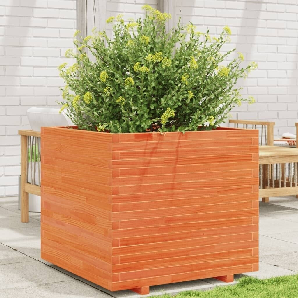 vidaXL Planter 80x80x72cm solid wood pine wax brown
