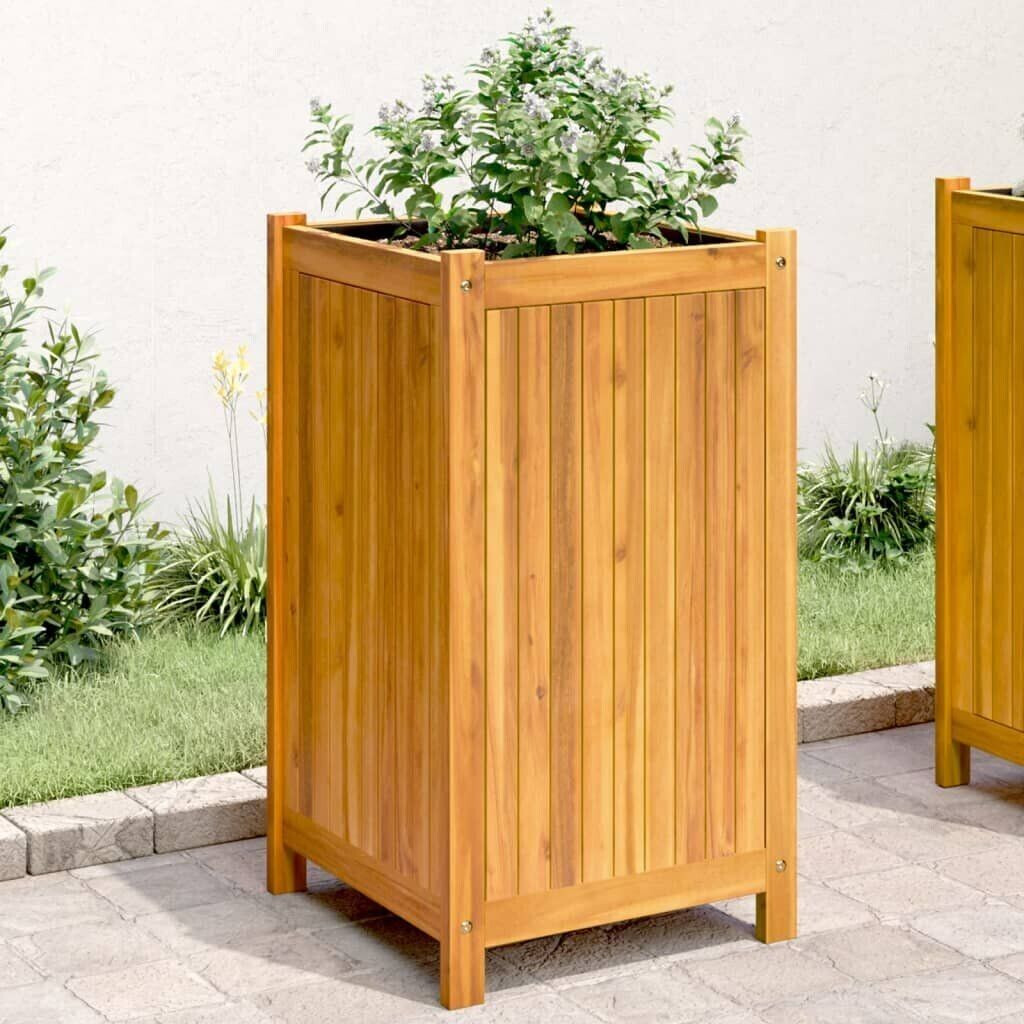 vidaXL Planter with insert 42x42x75cm solid wood acacia
