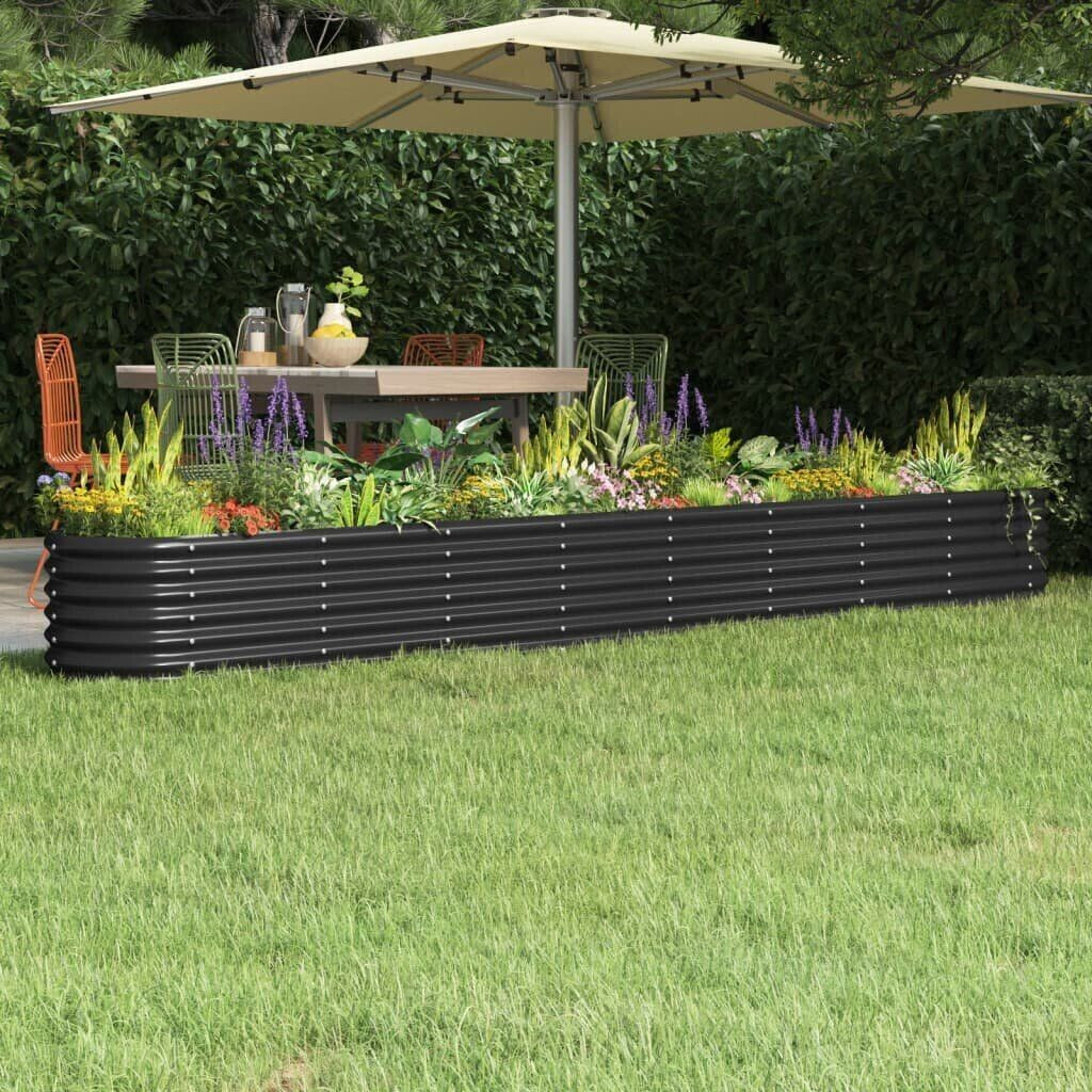 vidaXL Planter Powder-coated steel 332x40x36cm anthracite