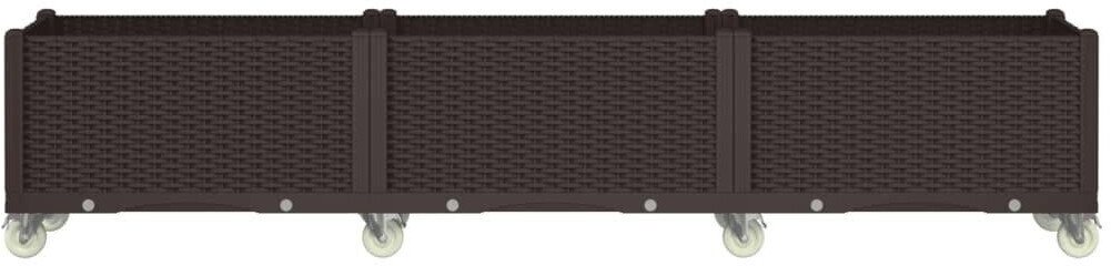 vidaXL Planter box with castors 240x50x54cm PP brown