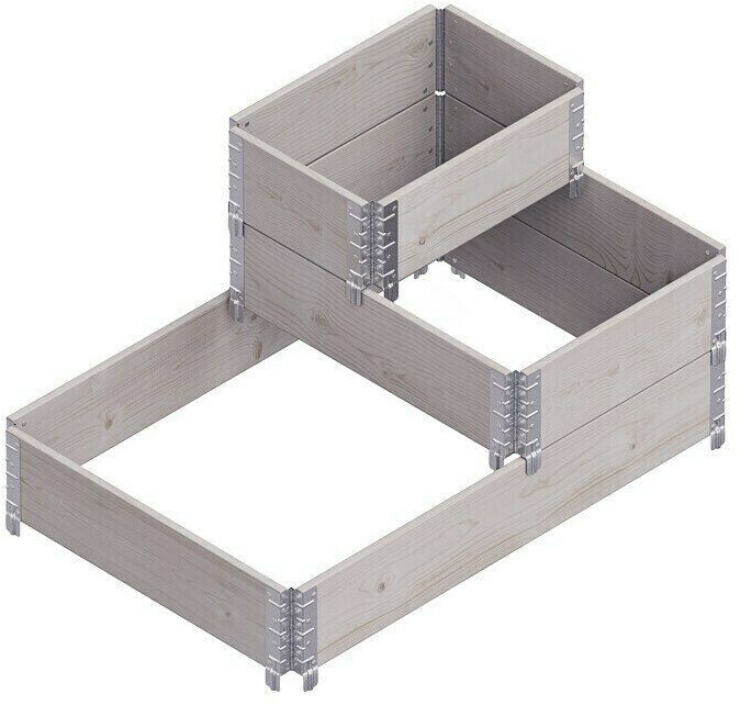 Upyard Raised bed 3 levels 120x80x58.5cm wood 301.8 l gray