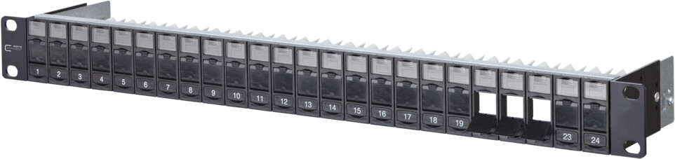 Metz Connect Modul 19 inch module frame 1RU 24 port unequipped, shielded Black (30920-BK-E)