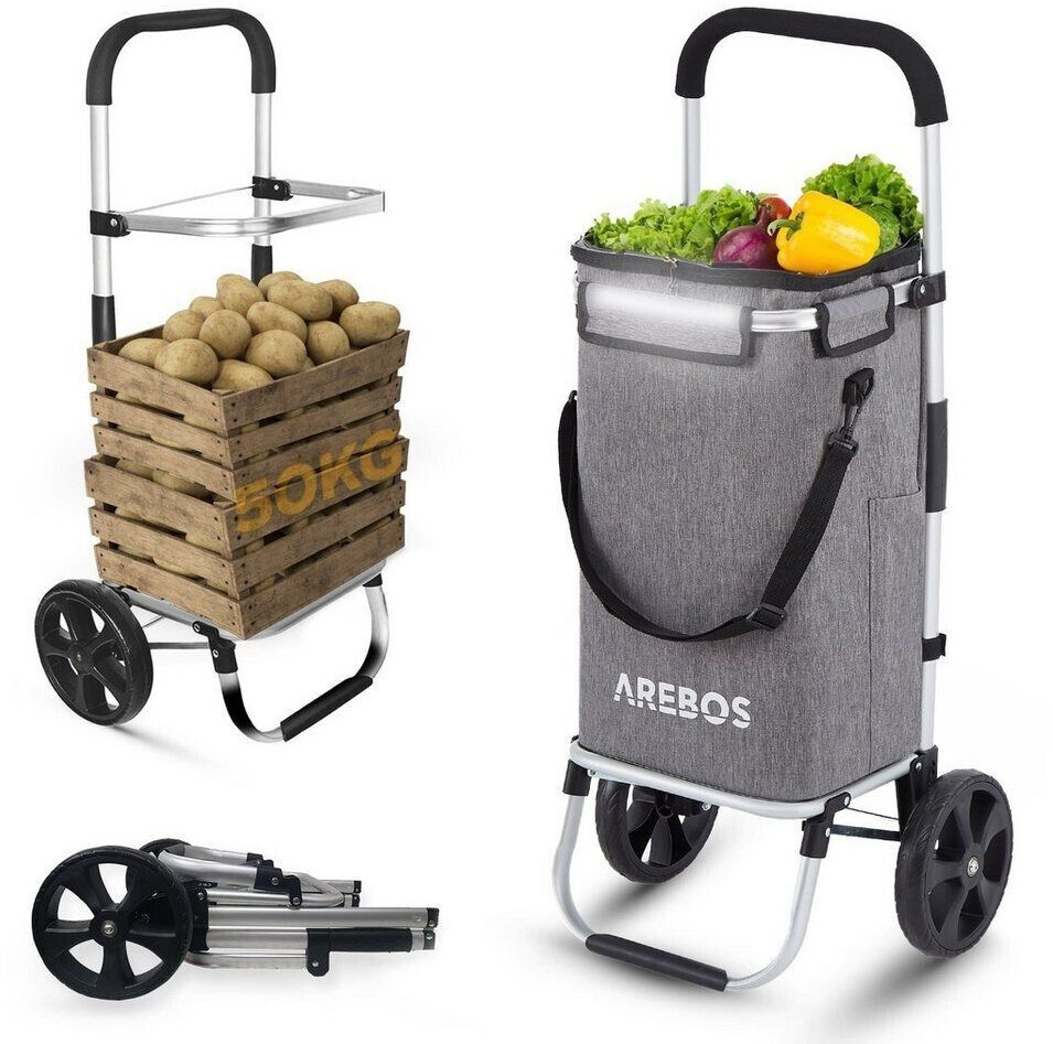 Arebos 3in1 Shopping Trolley (AR-HE-ET03) grey