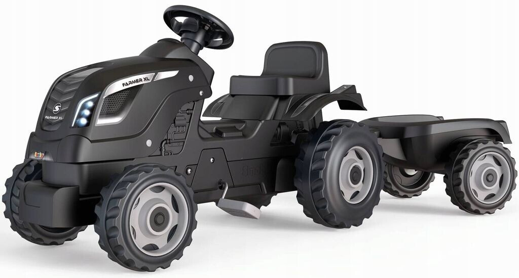 Smoby Tracteur Farmer XL avec remorque noir (710131)