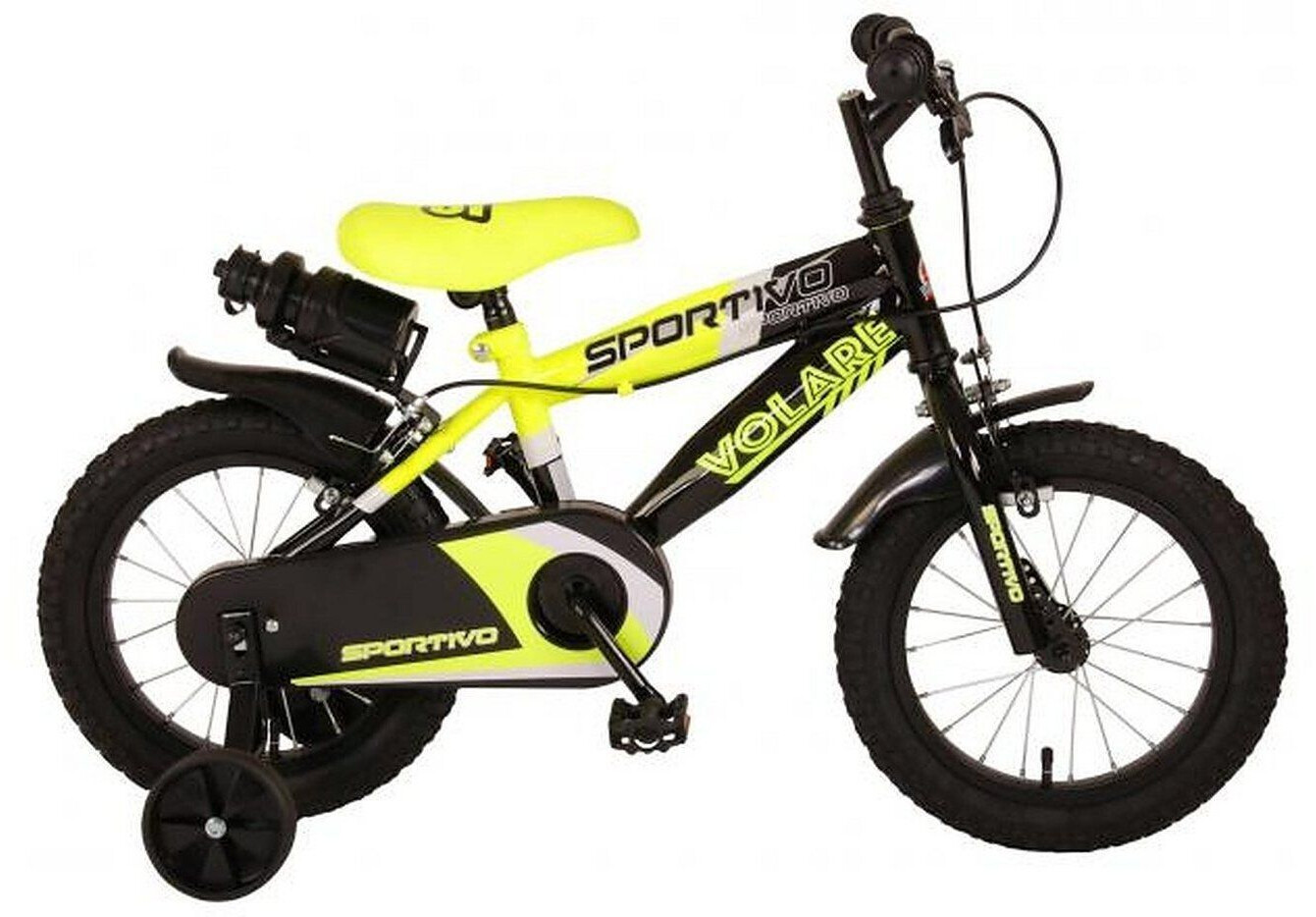 Volare Sportivo Jungen 14 Zoll Neon Gelb Schwarz