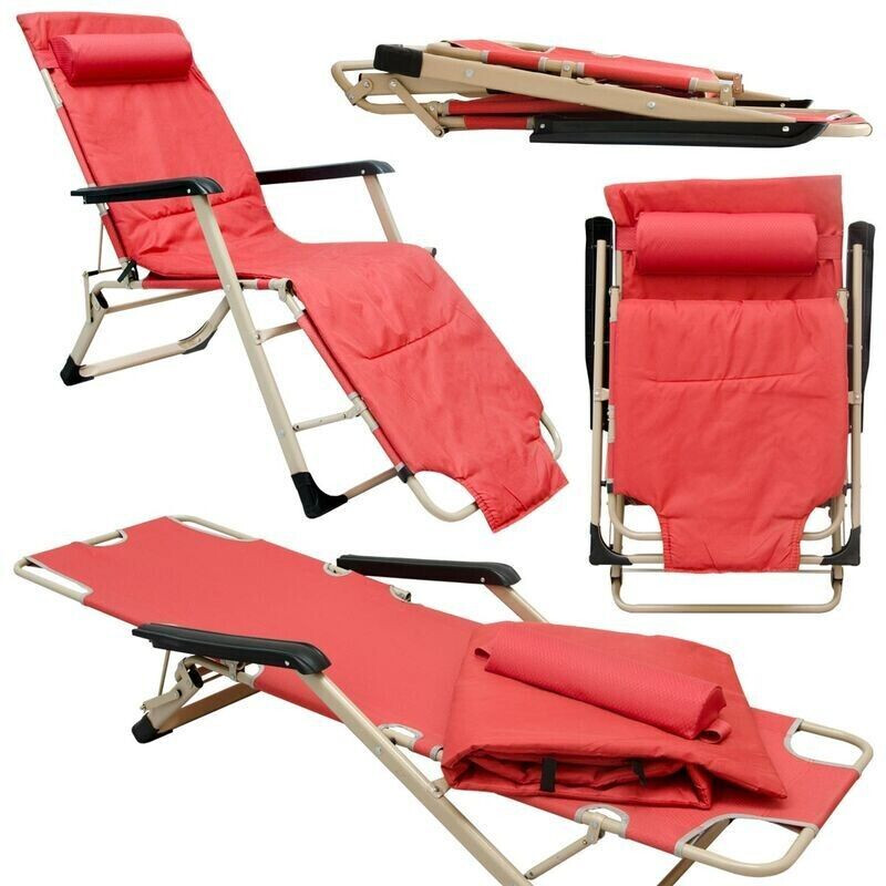 Amanka Chaise longue 153 x 60 x 30 cm rouge
