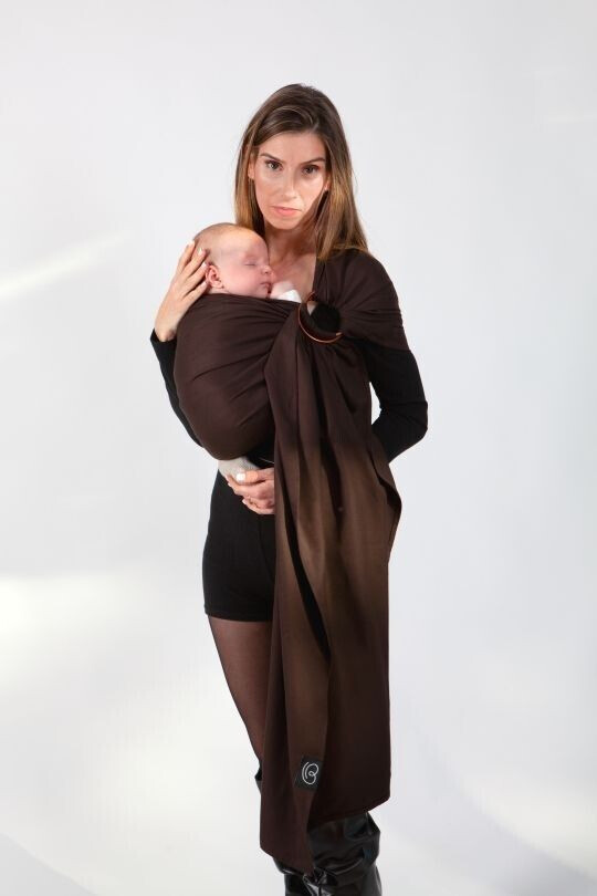 Je Porte Mon Bébé Petite écharpe sans noeud Espresso