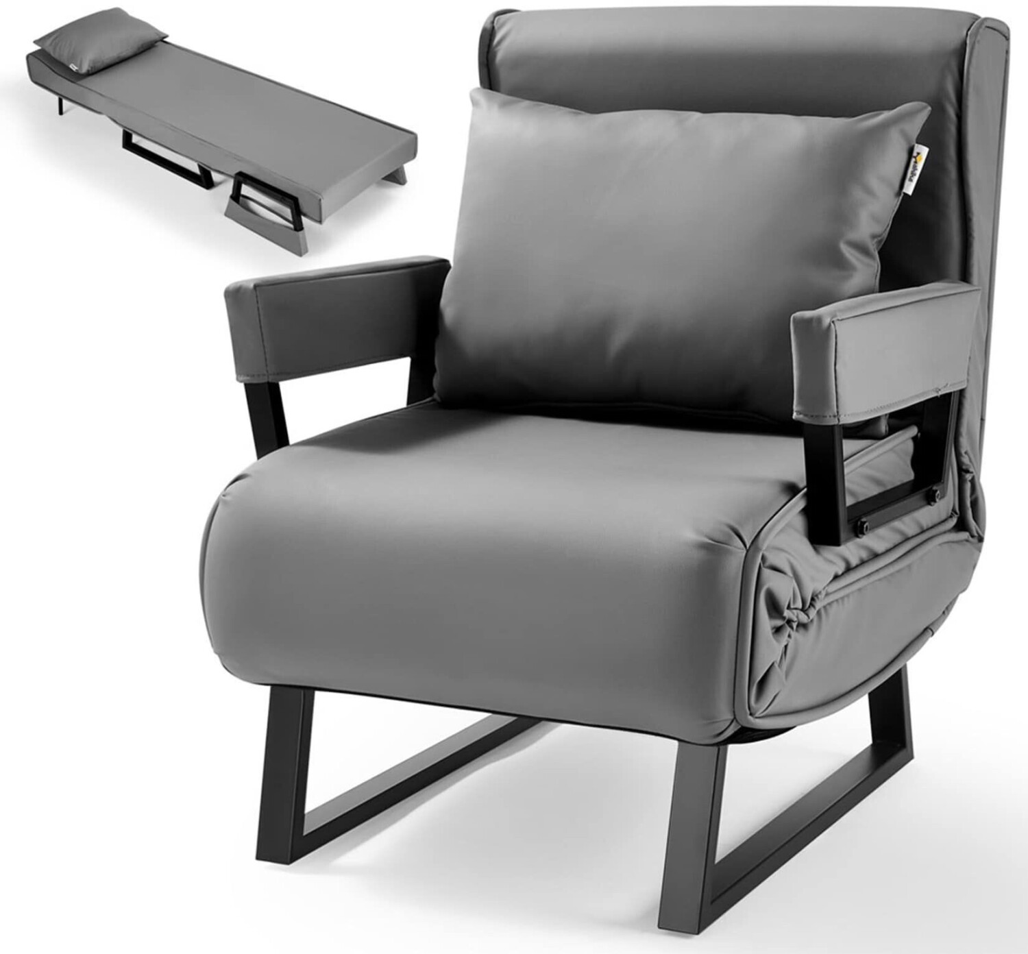 Makika 4in1 sleeping chair Rio foldable 73x55x80 cm gray