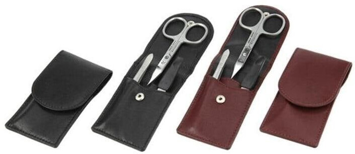 Hans Kniebes Sonnenschein manicure cases made of nappa full cowhide 3-piece black